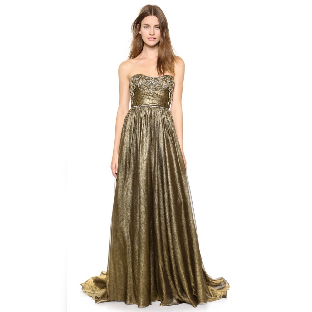 Marchesa Full Foil Chiffon Gown - Picture 2 of 8